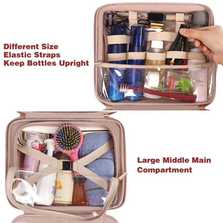 PU Large Capacity Waterproof Portable Toiletry Cosmetic Bag Travel Storage Bag