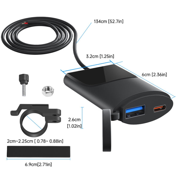 Fast Charging Dual-USB QC3.0 Motorcycle Cell Phone Charger