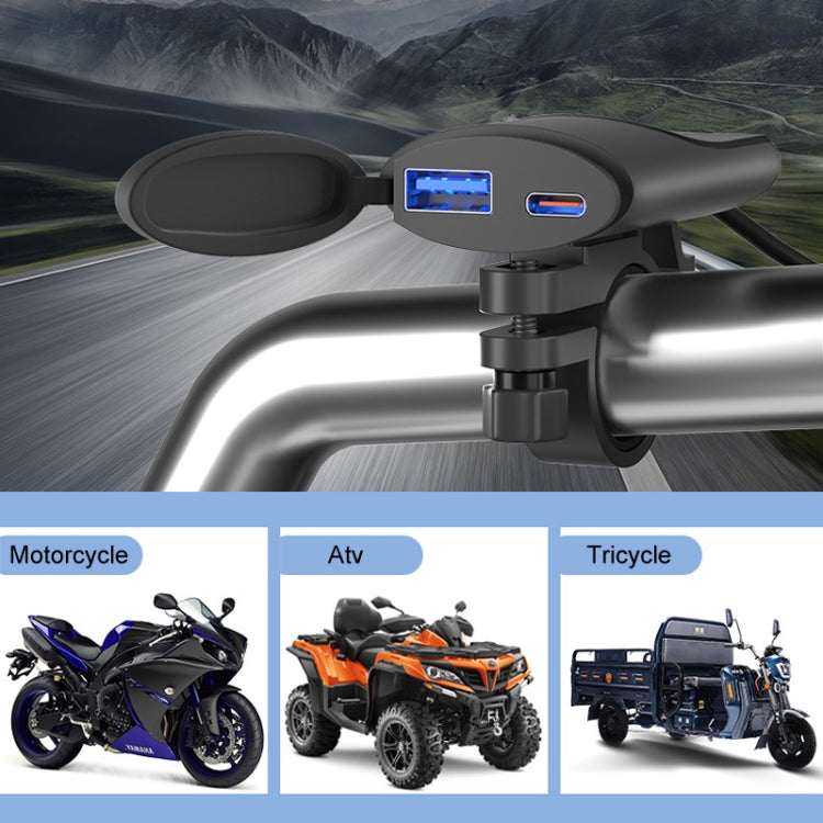 Fast Charging Dual-USB QC3.0 Motorcycle Cell Phone Charger