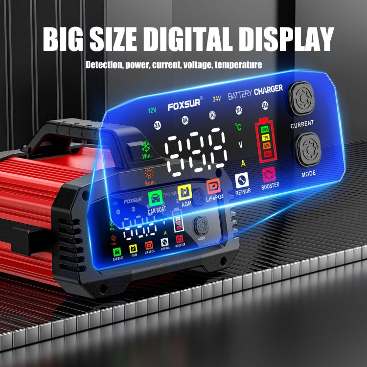 FOXSUR 25A 12V/24V Portable High-Power Car Ship Motorcycle Charger