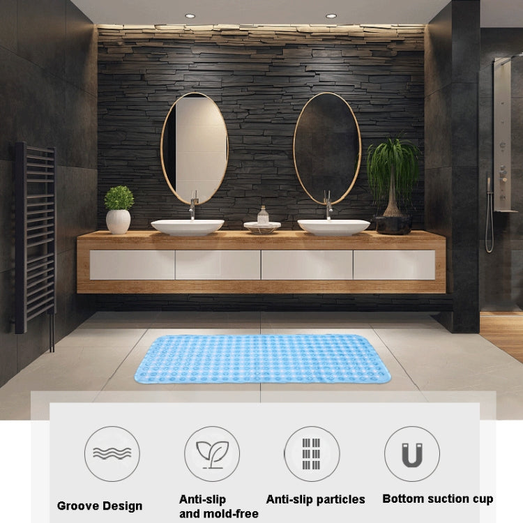 Non-slip Bath Mat Diamond Cut Bathtub Mats With Drain Holes And Suction Cup