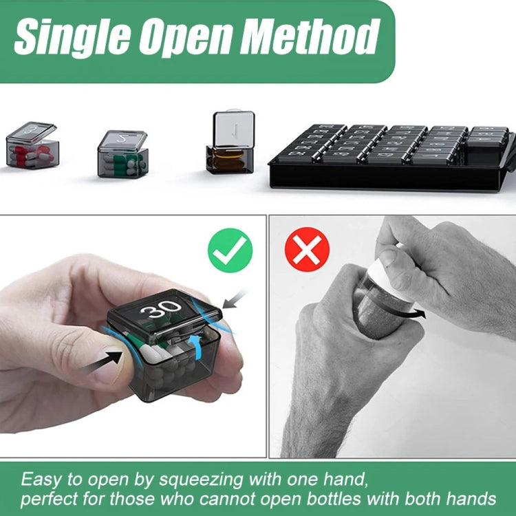 Monthly Pill Organizer 30 Days Pill Box Easy-Open Large Capacity Medicine Case