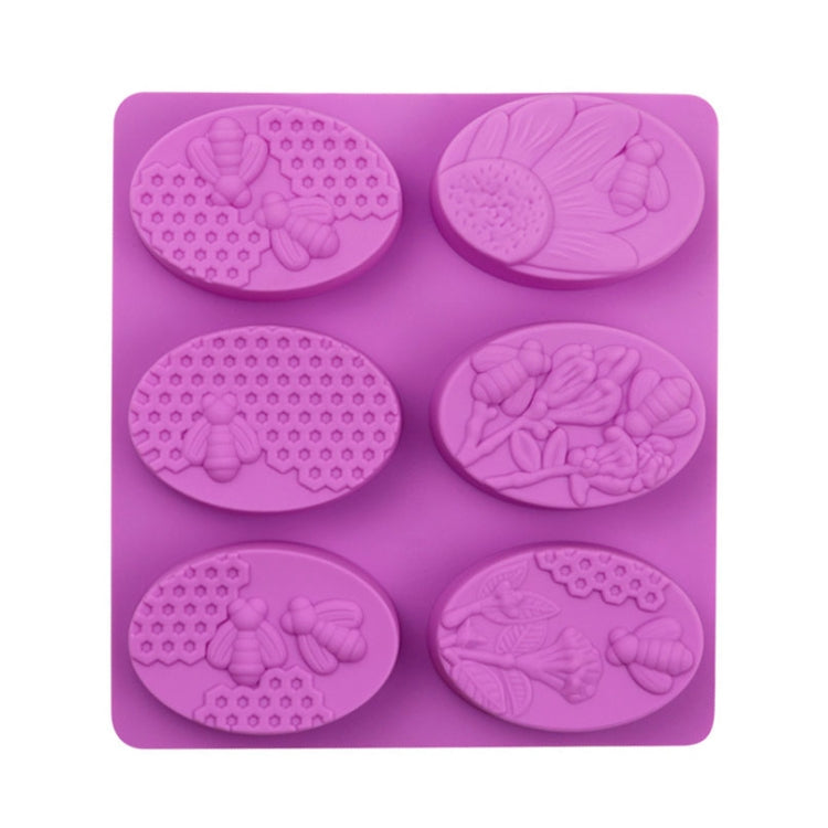 6 Grids Oarbone Bee Silicone Cake Mold Handmade Soap Pudding Mold