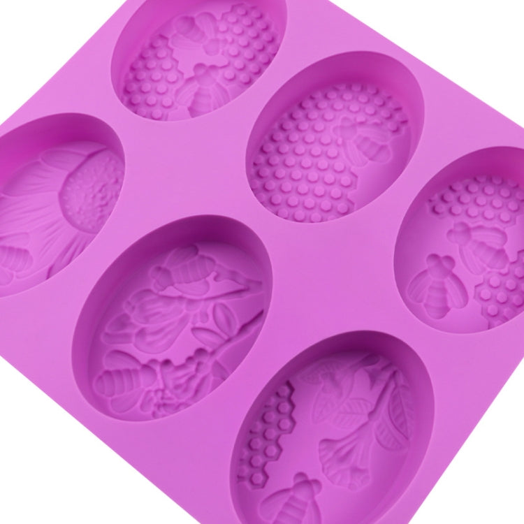 6 Grids Oarbone Bee Silicone Cake Mold Handmade Soap Pudding Mold