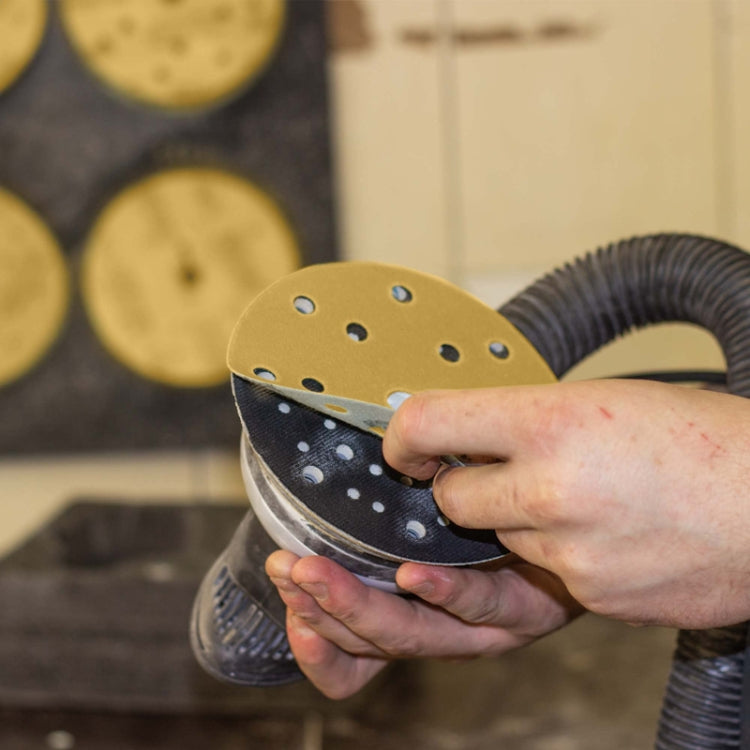 100pcs / Box 5 Inch 8 Holes Round Disc Sanding Sandpaper 125mm Yellow Sand Flocking Sheet