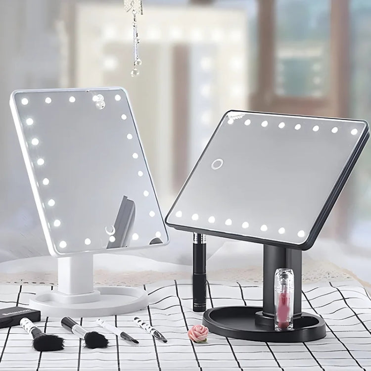 LED Desktop Makeup Mirror Rotatable Dimmable With Touch Switch Vanity Mirrors