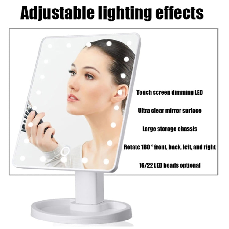 LED Desktop Makeup Mirror Rotatable Dimmable With Touch Switch Vanity Mirrors