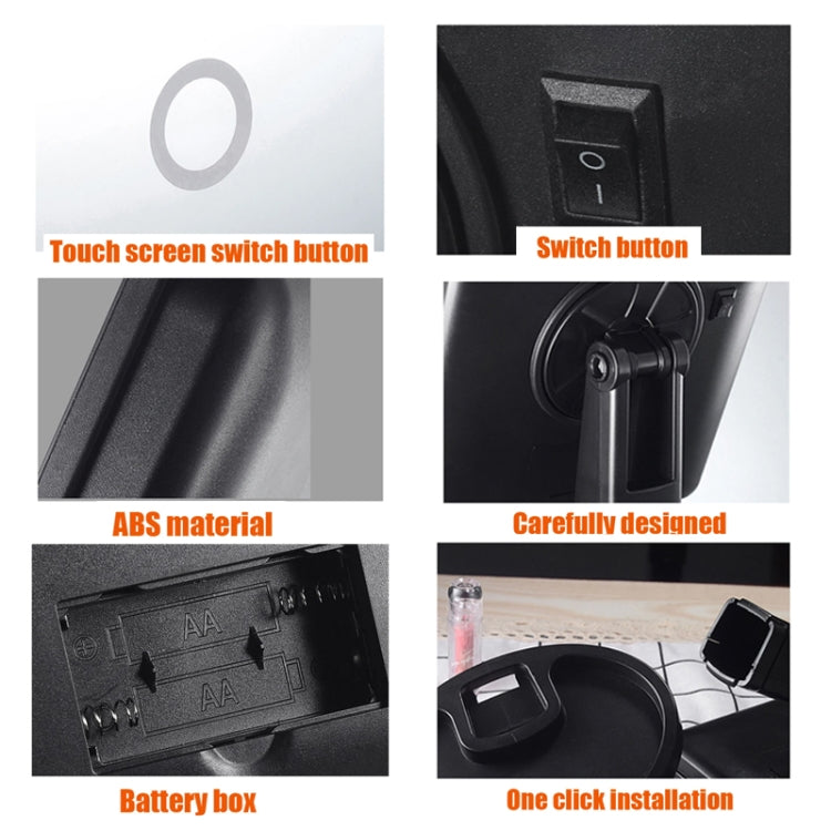 LED Desktop Makeup Mirror Rotatable Dimmable With Touch Switch Vanity Mirrors