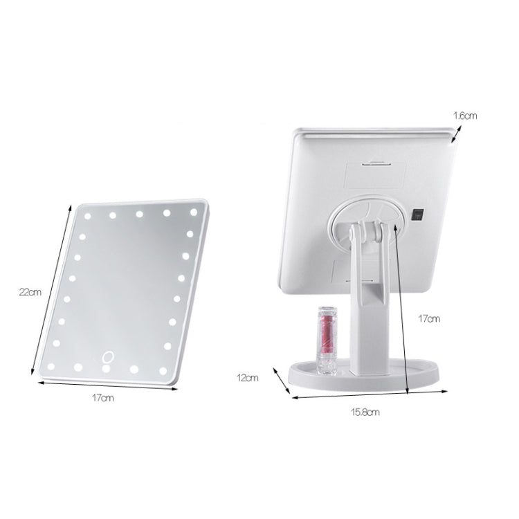 LED Desktop Makeup Mirror Rotatable Dimmable With Touch Switch Vanity Mirrors