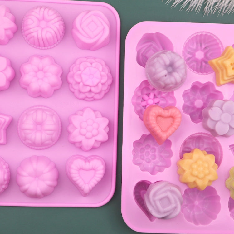12 Grids Different Flower Grass Shape Silicon Model Kitchen Baking Cake Model DIY Handmade Soap Mould