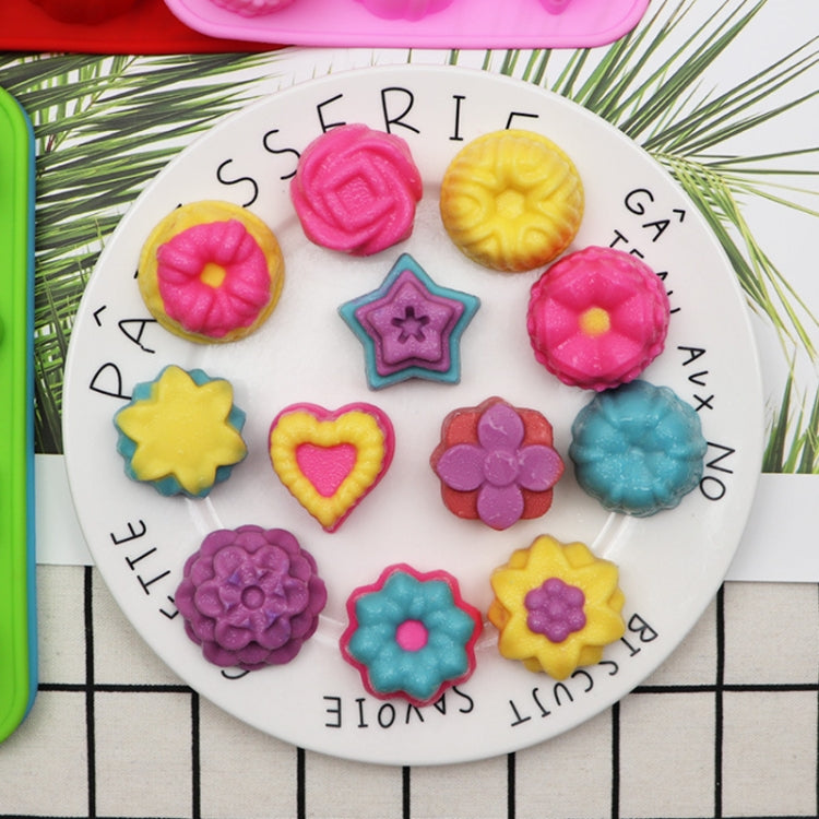 12 Grids Different Flower Grass Shape Silicon Model Kitchen Baking Cake Model DIY Handmade Soap Mould