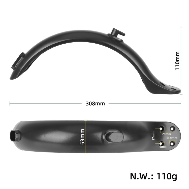 For Xiaomi M365 / 1S / PRO Scooter Accessories Plastic Rear Fender 4 Hole Rear Fenders 8.5 inch Fender