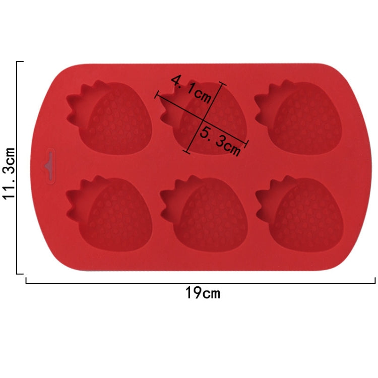 6 Grids Strawberry Silicone Cake Mold Baking DIY Chocolate Mould