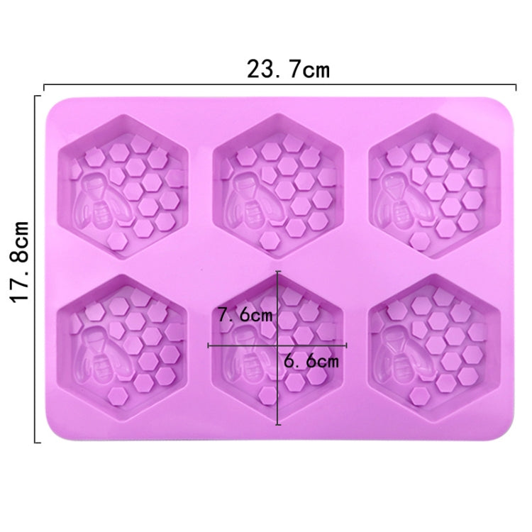 6 Grids Bee Hive Silicone Cake Molds Handmade Aroma Soap Mould