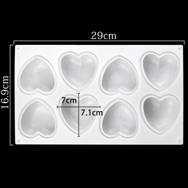 8 Grids Heart Silicone Chocolate Mold Handmade Aroma Soap Mould