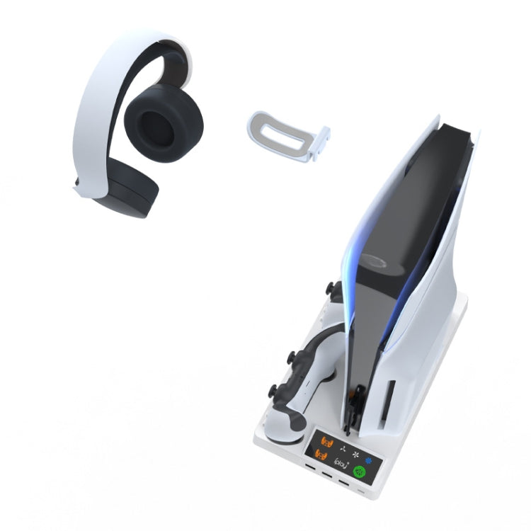 For PS5 Slim iplay HA-8006 Console Multifunctional Cooling Dock Handle Dual Charging Stand Handle Headphone Organizer