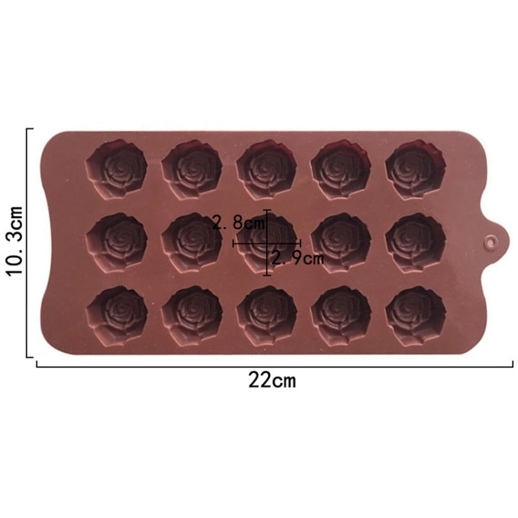 15 Grids Dimensional Rose Chocolate Mould Silicone Handmade Soap Molds