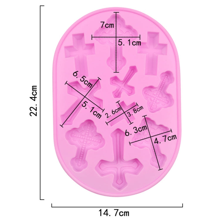 10 Grids Vintage Cross Silicone Chocolate Mould Cake Decoration Molds