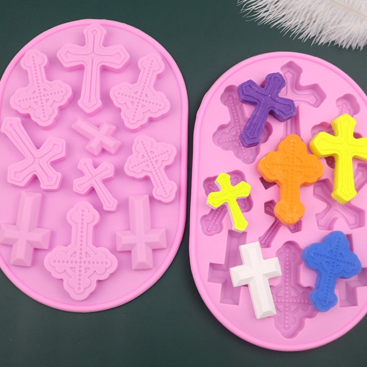 10 Grids Vintage Cross Silicone Chocolate Mould Cake Decoration Molds