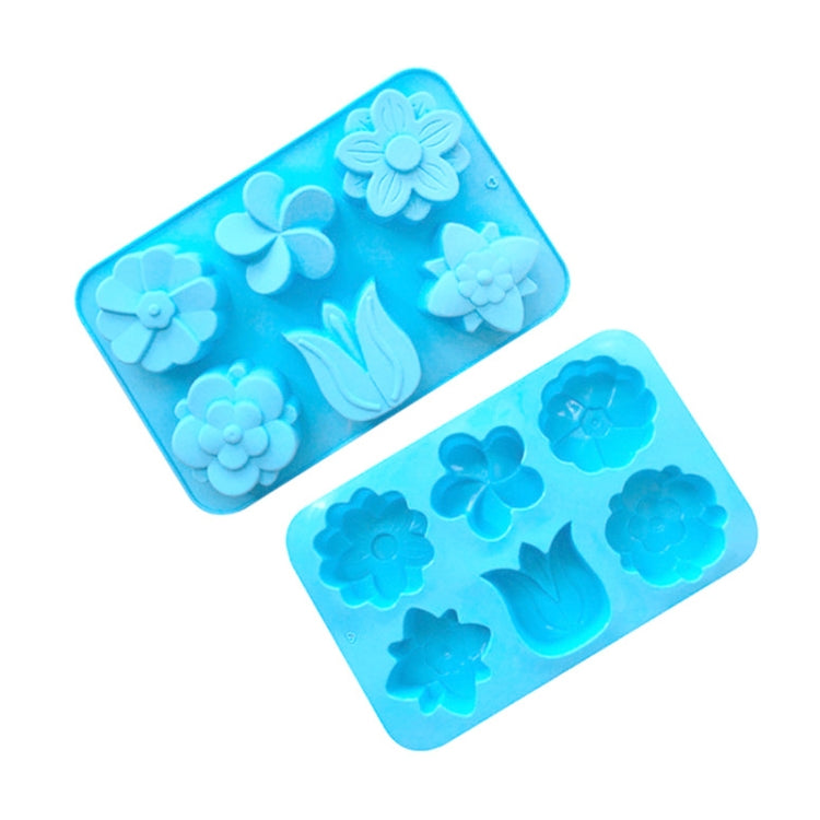 6 Grids Flower Silicone Baking Cake Molds DIY Handmade Soap Mould