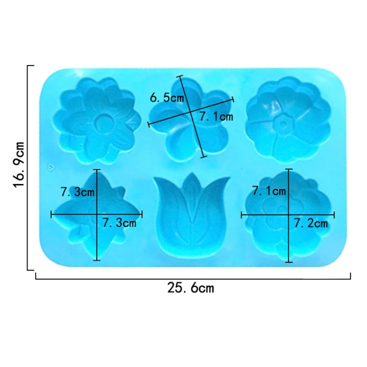 6 Grids Flower Silicone Baking Cake Molds DIY Handmade Soap Mould