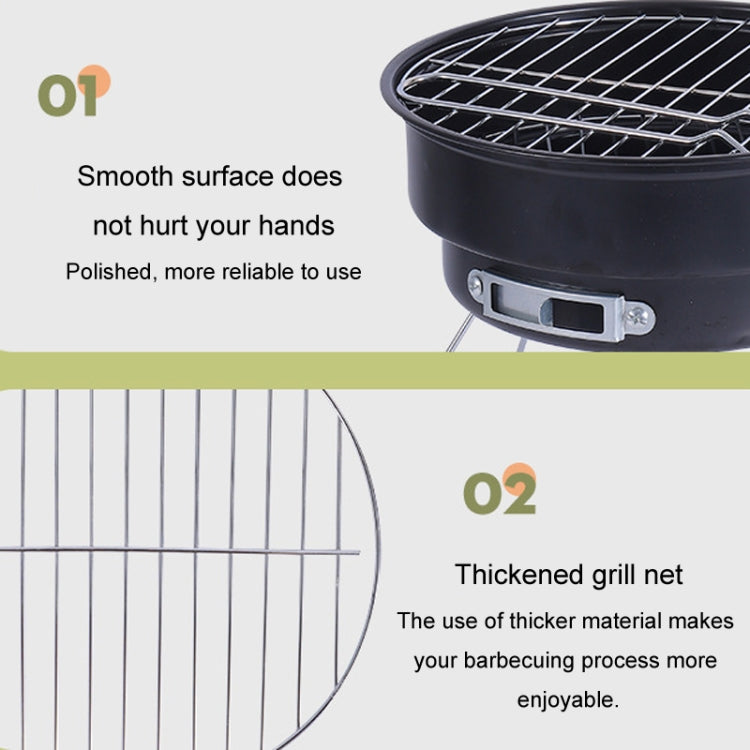 Portable Small Outdoor Folding Round BBQ Grill Wild Camping Cooking Tools