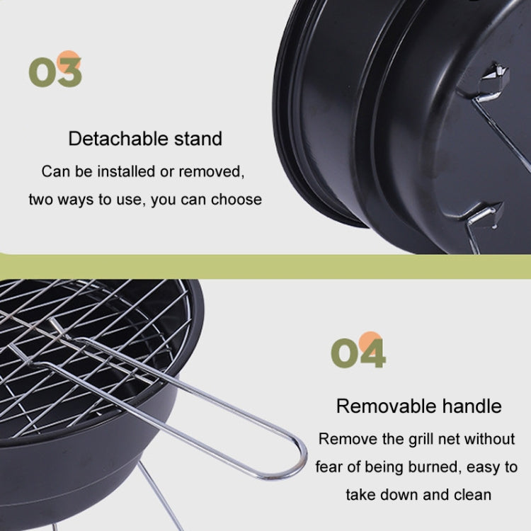 Portable Small Outdoor Folding Round BBQ Grill Wild Camping Cooking Tools