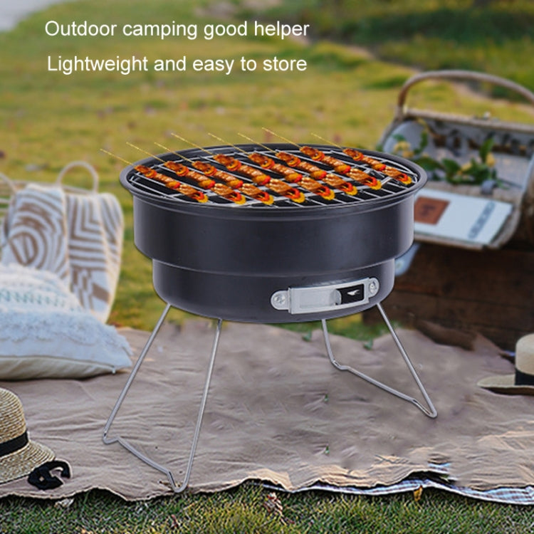 Portable Small Outdoor Folding Round BBQ Grill Wild Camping Cooking Tools