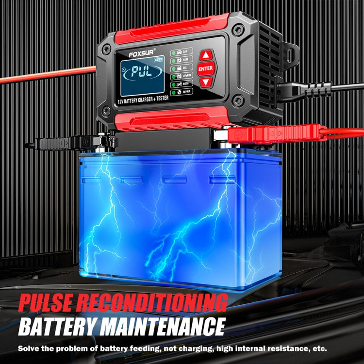 FOXSUR Cars Motorcycles 12V Lithium Cattery Charger With Battery Detection