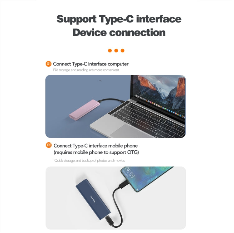 Blueendless M2815SN M.2 Dual Protocol Type-C 3.1 Mobile Hard Disk Box Laptop External SSD