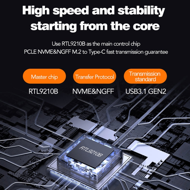 Blueendless M2815SN M.2 Dual Protocol Type-C 3.1 Mobile Hard Disk Box Laptop External SSD