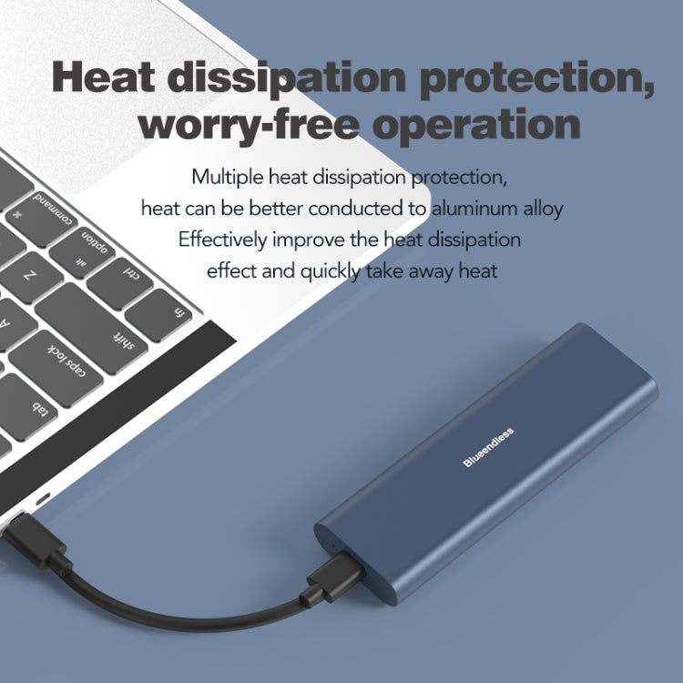 Blueendless M2815SN M.2 Dual Protocol Type-C 3.1 Mobile Hard Disk Box Laptop External SSD