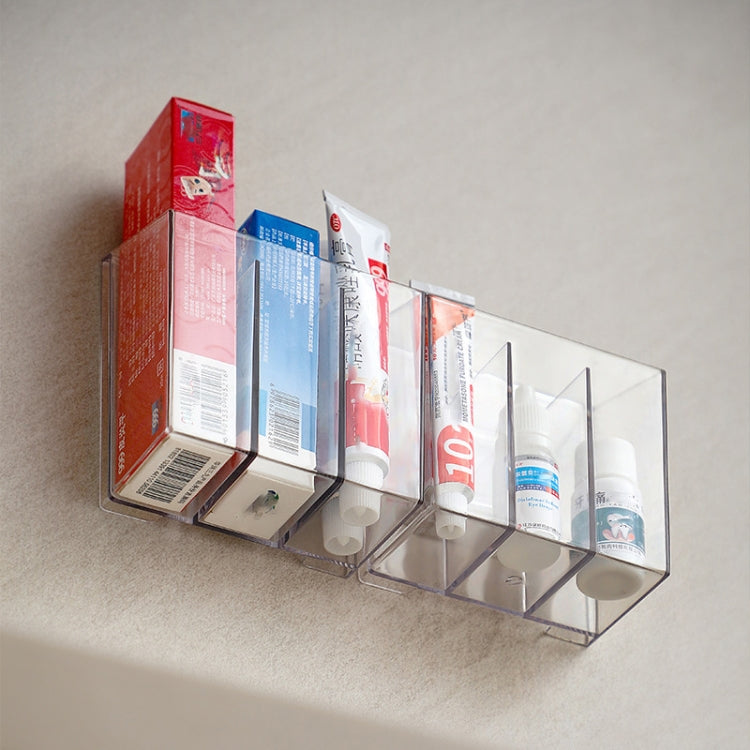 3-Compartment Clear Plastic Organizers Wall-Mounted Cosmetic Storage Box