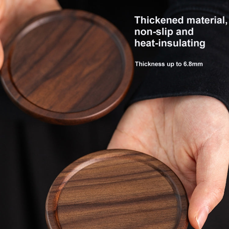 6pcs /Set Walnut Coaster Wooden Tea Ceremony Tray Coffee Cup Solid Wood Insulation Pad