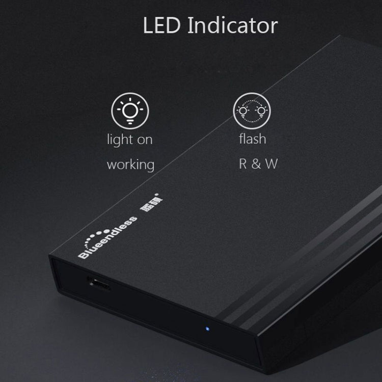 Blueendless MR23S 2.5-inch SATA Mobile Hard Disk Enclosure Tool-free Laptop External SSD