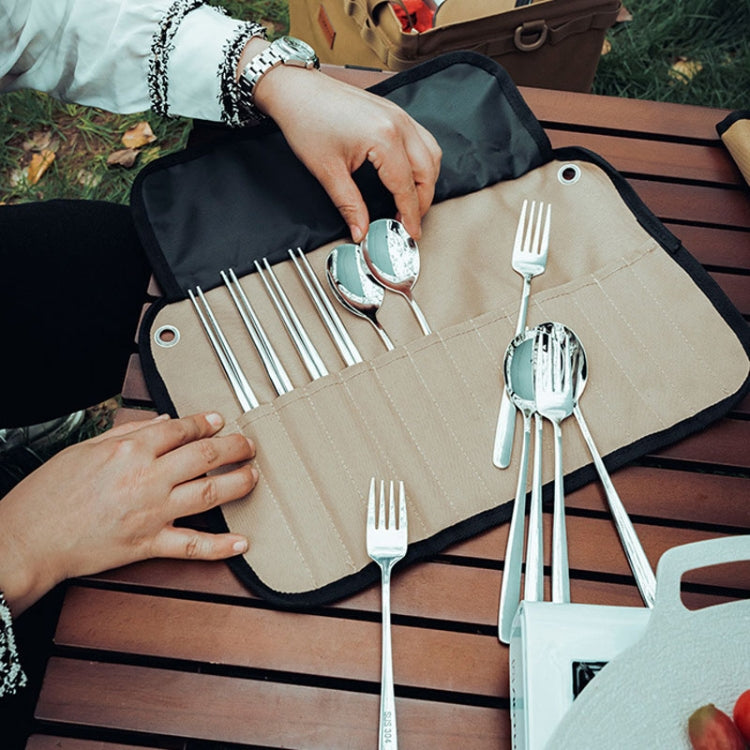 AOTU AT6471 12pcs /Set Outdoor 304 Stainless Steel Camping Cutlery Set With Storage Bag