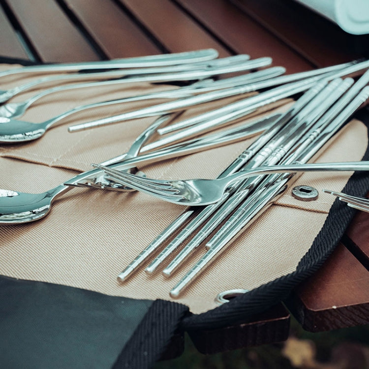 AOTU AT6471 12pcs /Set Outdoor 304 Stainless Steel Camping Cutlery Set With Storage Bag