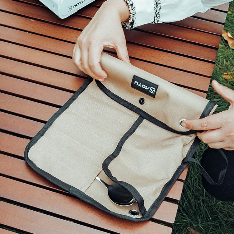 AOTU AT6471 12pcs /Set Outdoor 304 Stainless Steel Camping Cutlery Set With Storage Bag