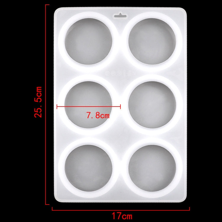 6 Grids Round Silicone Cake Molds Home DIY Handmade Soap Mould