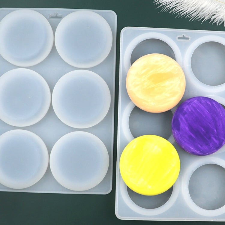 6 Grids Round Silicone Cake Molds Home DIY Handmade Soap Mould