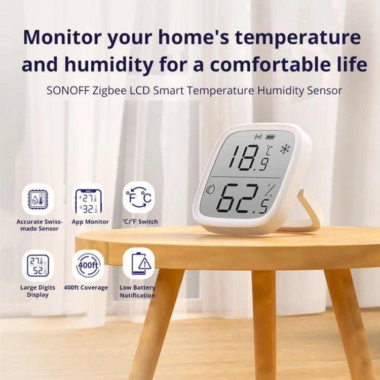 SONOFF SNZB-02D 2.5 inch LCD Smart Sensor Real-Time Monitoring Linkage