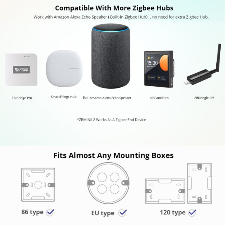 SONOFF ZBMINI L2 Single Fire Dual Control Intelligent On/Off Switch Module Cell Phone Remote Voice Control Switch