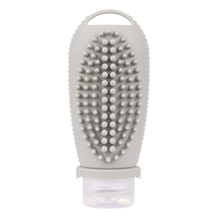 100ml 2 In1 Travel Dispenser Bottle Silicone Portable Massage Brush Shampoo Lotion Divider Bottle