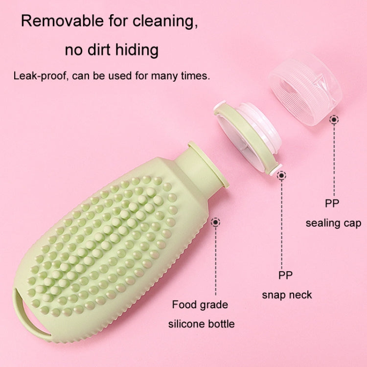 100ml 2 In1 Travel Dispenser Bottle Silicone Portable Massage Brush Shampoo Lotion Divider Bottle