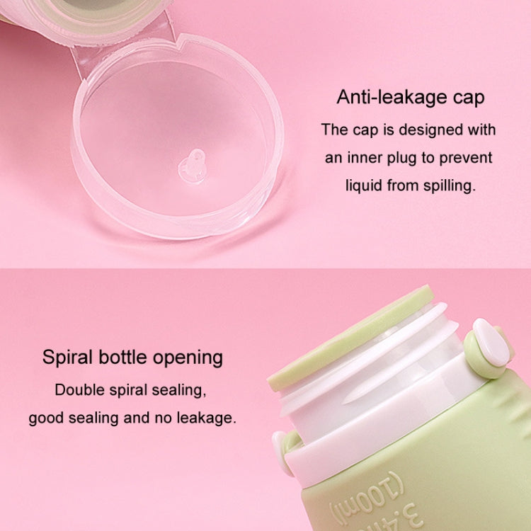 100ml 2 In1 Travel Dispenser Bottle Silicone Portable Massage Brush Shampoo Lotion Divider Bottle