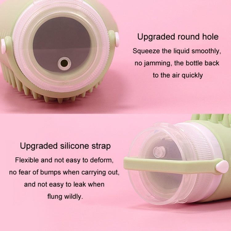 100ml 2 In1 Travel Dispenser Bottle Silicone Portable Massage Brush Shampoo Lotion Divider Bottle