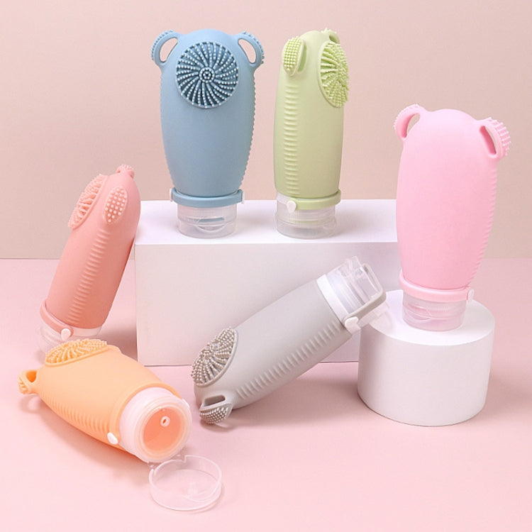 100ml Travel Cleaning Lotion Dispenser Bottle With Washing Brush Cosmetic Shampoo Storage Bottle