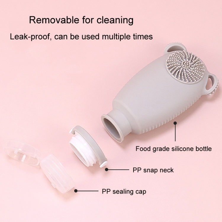 100ml Travel Cleaning Lotion Dispenser Bottle With Washing Brush Cosmetic Shampoo Storage Bottle