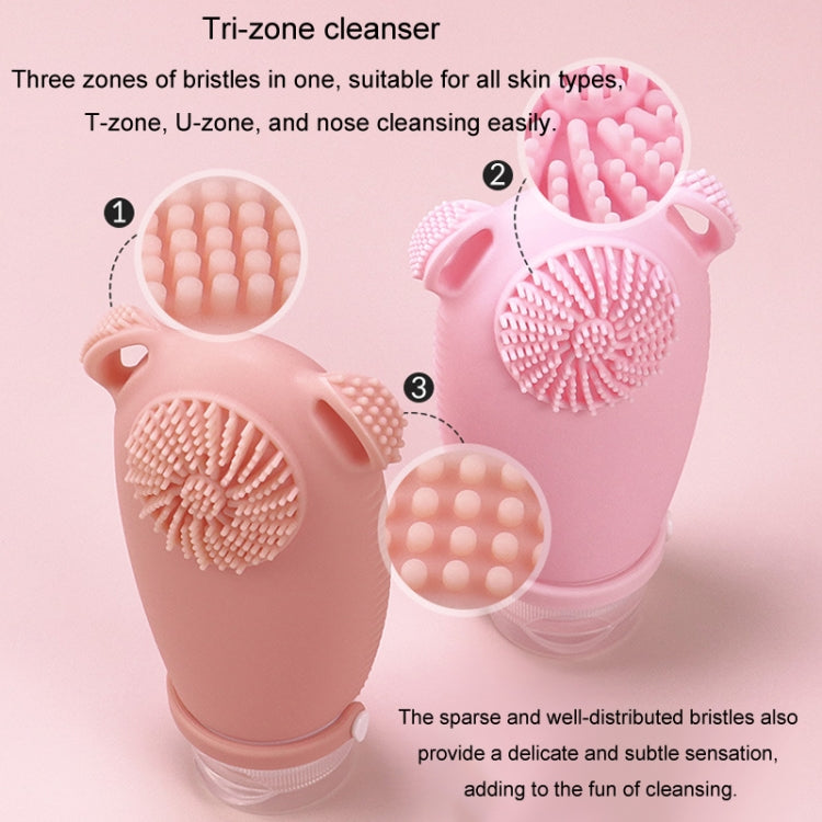100ml Travel Cleaning Lotion Dispenser Bottle With Washing Brush Cosmetic Shampoo Storage Bottle