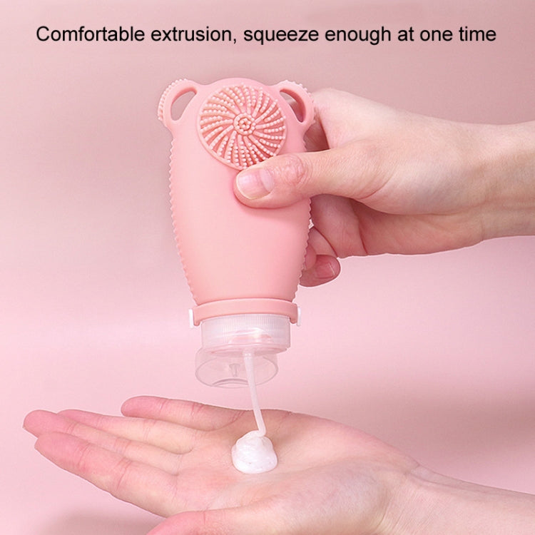 100ml Travel Cleaning Lotion Dispenser Bottle With Washing Brush Cosmetic Shampoo Storage Bottle